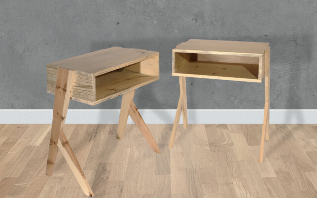 Chevet table nuit en bois palette recyclé transformé