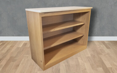 Meuble de Salle de Bain en chêne massif avec plateau blanc laqué Création meuble salle de bain en bois massif