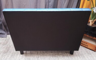 Banquette américaine Diner bleue pétrole restaurée Banquette canapé rénové relooké