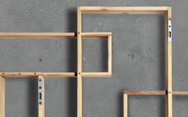 Étagère décorative fabriquée à partir de bois de palette recyclé Étagère 3D en bois de palette recyclé transformé