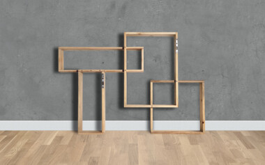 Étagère décorative fabriquée à partir de bois de palette recyclé Étagère 3D en bois de palette recyclé transformé