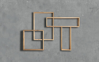 Étagère décorative fabriquée à partir de bois de palette recyclé Étagère 3D en bois de palette recyclé transformé