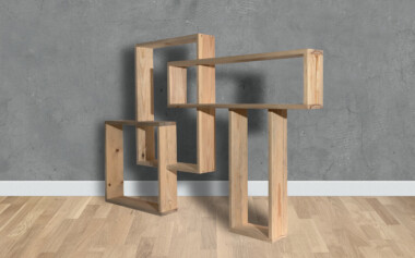 Étagère décorative fabriquée à partir de bois de palette recyclé Étagère 3D en bois de palette recyclé transformé