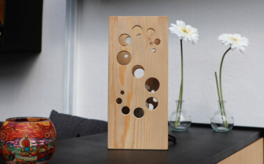 Lampe à poser bois recyclé motif ajouré Stellar Lampe à poser, luminaire déco, bois recyclé