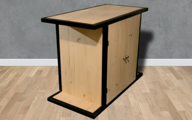 Meuble bois et métal sur-mesure avec étagère réglable pour vivarium Buffet meuble industriel bois métal étagère réglable